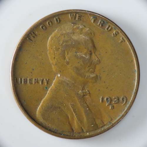 USA , 1939 S Lincoln Cent, Wheat Penny , San Francisco Mint