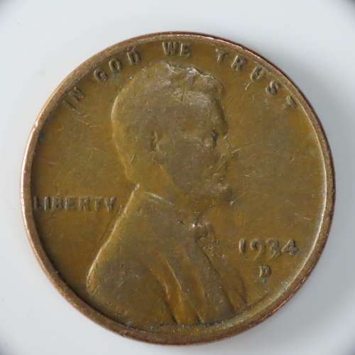 USA , 1934 D Lincoln Cent, Wheat Penny , Denver Mint