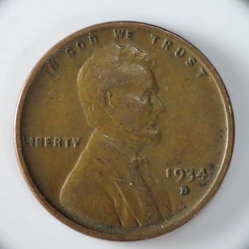USA , 1934 D Lincoln Cent, Wheat Penny , Denver Mint