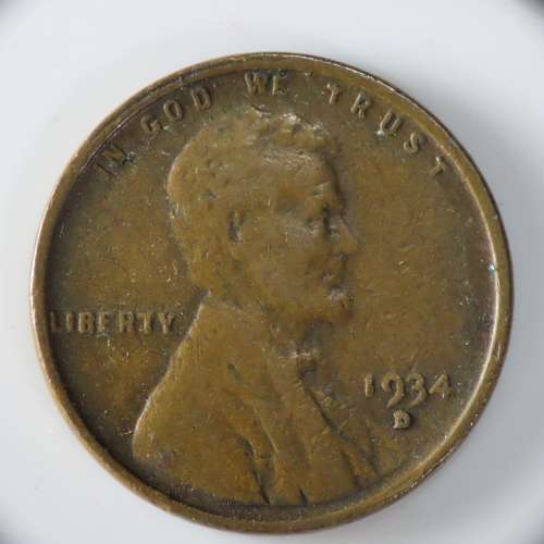 USA , 1934 D Lincoln Cent, Wheat Penny , Denver Mint