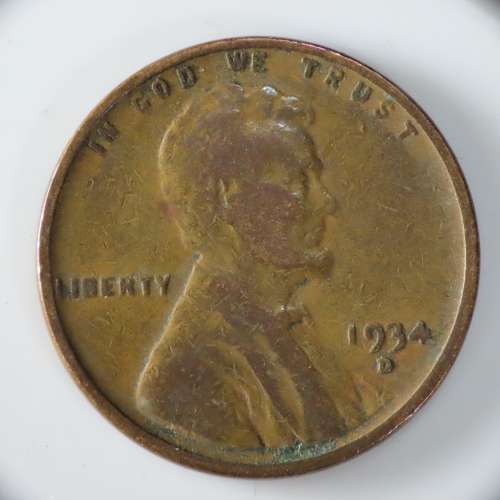 USA , 1934 D Lincoln Cent, Wheat Penny , Denver Mint