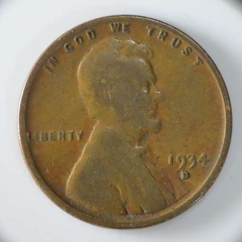 USA , 1934 D Lincoln Cent, Wheat Penny , Denver Mint