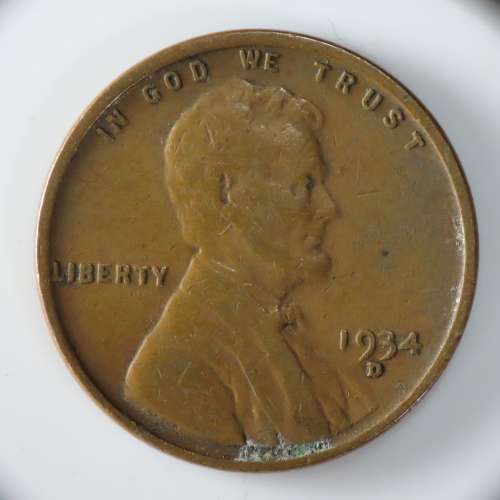 USA , 1934 D Lincoln Cent, Wheat Penny , Denver Mint