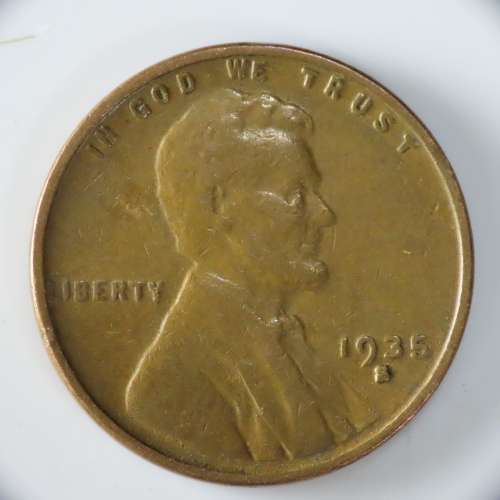 USA , 1935 S Lincoln Cent, Wheat Penny , San Francisco Mint