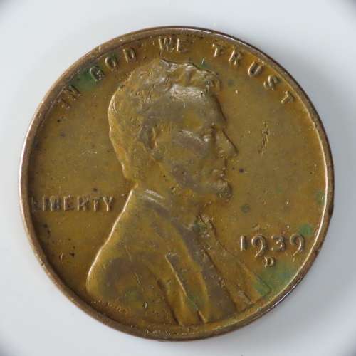 USA , 1939 D Lincoln Cent, Wheat Penny , Denver Mint