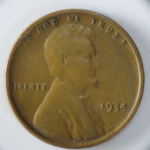 USA , 1934 Lincoln Cent, Wheat Penny , Philadelphia Mint