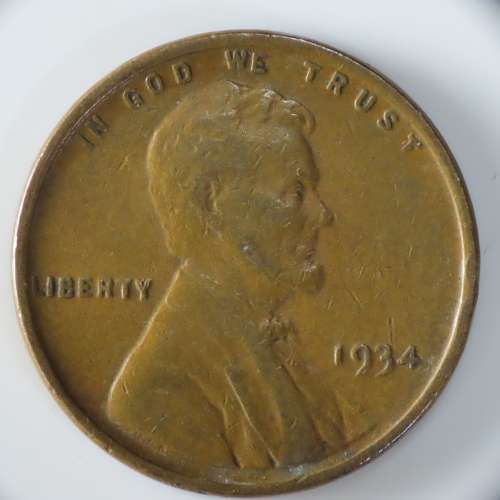 USA , 1934 Lincoln Cent, Wheat Penny , Philadelphia Mint