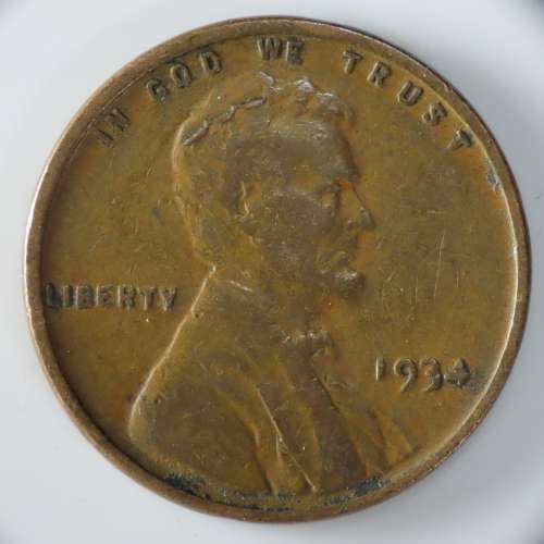 USA , 1934 Lincoln Cent, Wheat Penny , Philadelphia Mint