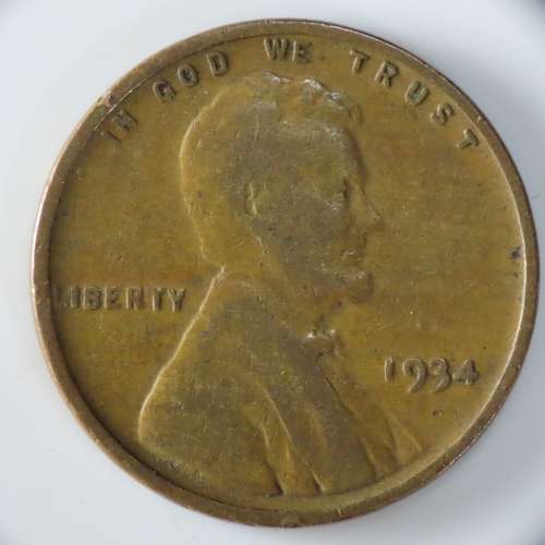 USA , 1934 Lincoln Cent, Wheat Penny , Philadelphia Mint