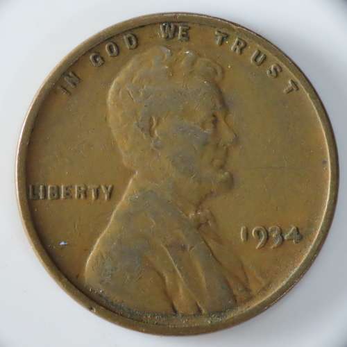 USA , 1934 Lincoln Cent, Wheat Penny , Philadelphia Mint