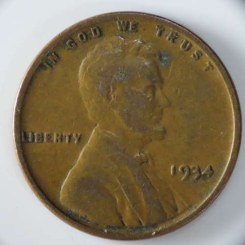 USA , 1934 Lincoln Cent, Wheat Penny , Philadelphia Mint