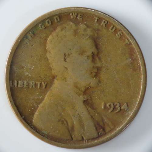 USA , 1934 Lincoln Cent, Wheat Penny , Philadelphia Mint