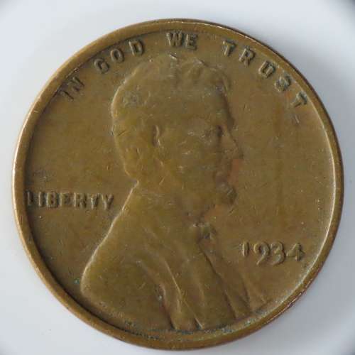 USA , 1934 Lincoln Cent, Wheat Penny , Philadelphia Mint