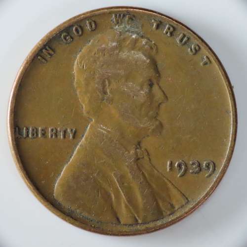 USA , 1939 Lincoln Cent, Wheat Penny , Philadelphia Mint