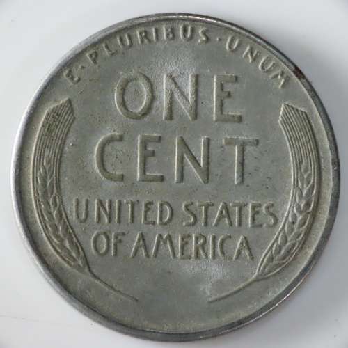 USA , 1943 Steel Lincoln Cent, Wheat Penny , Philadelphia Mint , WWII