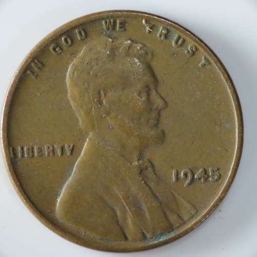 USA , 1945 Lincoln Cent, Wheat Penny , Philadelphia Mint