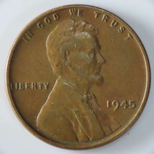 USA , 1945 Lincoln Cent, Wheat Penny , Philadelphia Mint