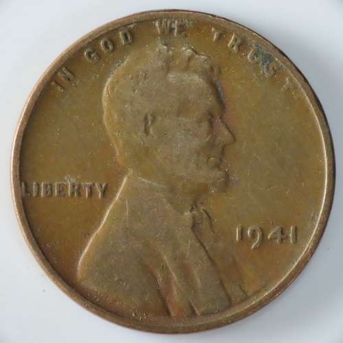 USA , 1941 Lincoln Cent, Wheat Penny , Philadelphia Mint