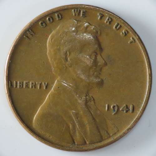USA , 1941 Lincoln Cent, Wheat Penny , Philadelphia Mint