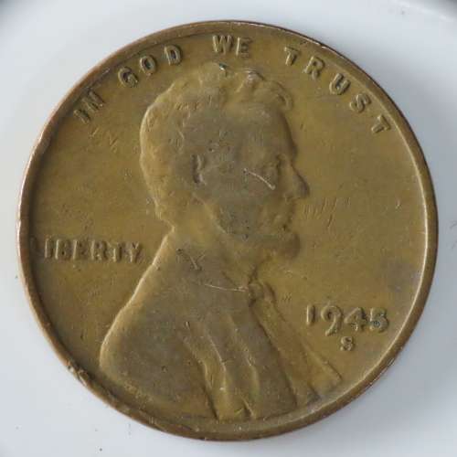 USA , 1945 S Lincoln Cent, Wheat Penny , San Francisco Mint