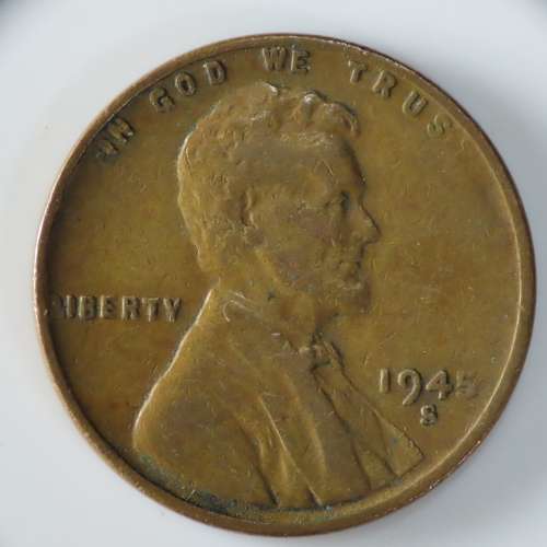 USA , 1945 S Lincoln Cent, Wheat Penny , San Francisco Mint