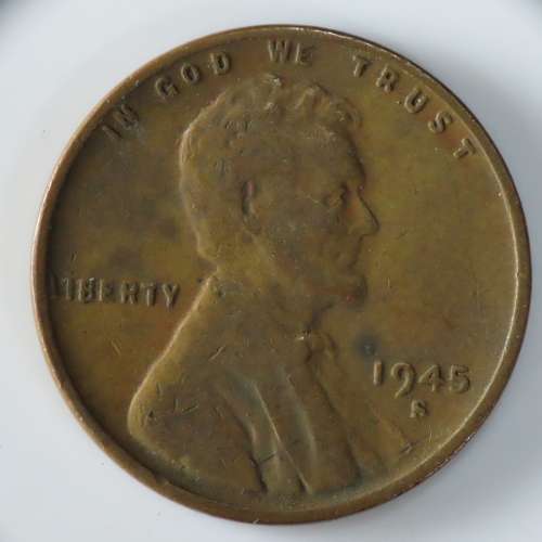 USA , 1945 S Lincoln Cent, Wheat Penny , San Francisco Mint