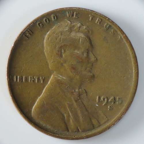 USA , 1945 S Lincoln Cent, Wheat Penny , San Francisco Mint