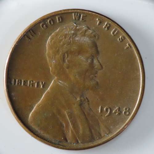 USA , 1948 Lincoln Cent, Wheat Penny , Philadelphia Mint