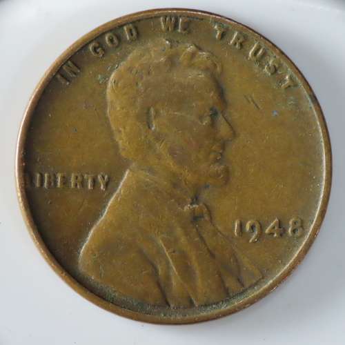 USA , 1948 Lincoln Cent, Wheat Penny , Philadelphia Mint