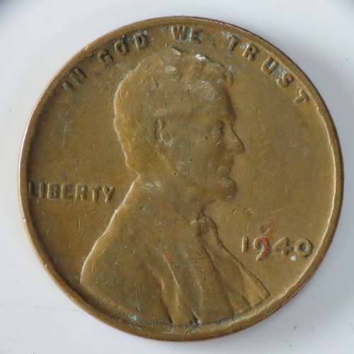 USA , 1940 Lincoln Cent, Wheat Penny , Philadelphia Mint