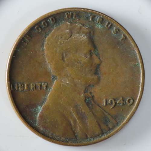 USA , 1940 Lincoln Cent, Wheat Penny , Philadelphia Mint