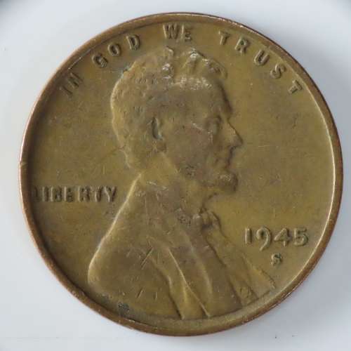 USA , 1945 S Lincoln Cent, Wheat Penny , San Francisco Mint
