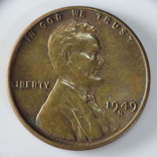 USA , 1949 S Lincoln Cent, Wheat Penny , San Francisco Mint