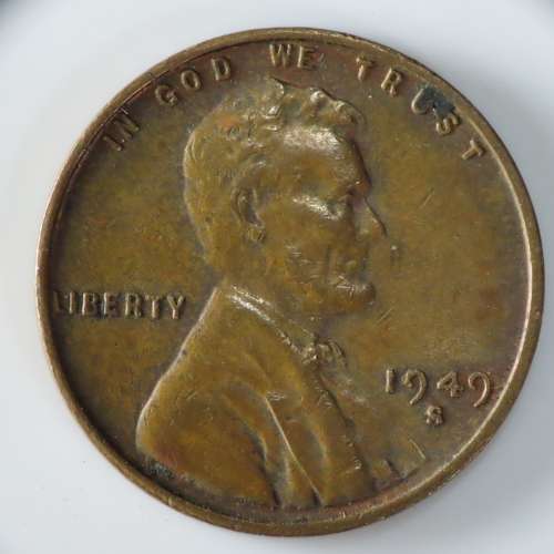 USA , 1949 S Lincoln Cent, Wheat Penny , San Francisco Mint