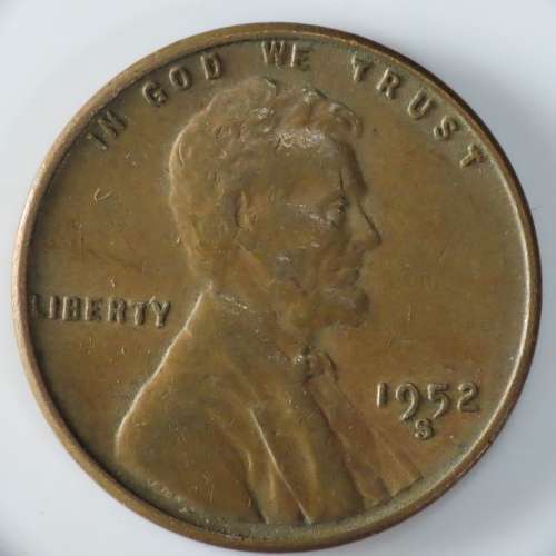 USA , 1952 S Lincoln Cent, Wheat Penny , San Francisco Mint