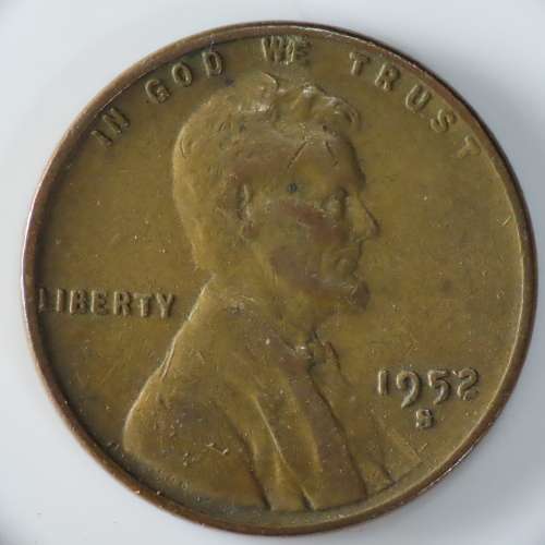 USA , 1952 S Lincoln Cent, Wheat Penny , San Francisco Mint