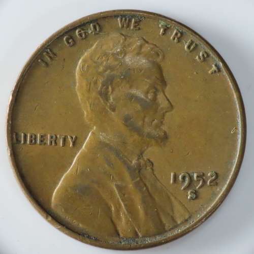 USA , 1952 S Lincoln Cent, Wheat Penny , San Francisco Mint