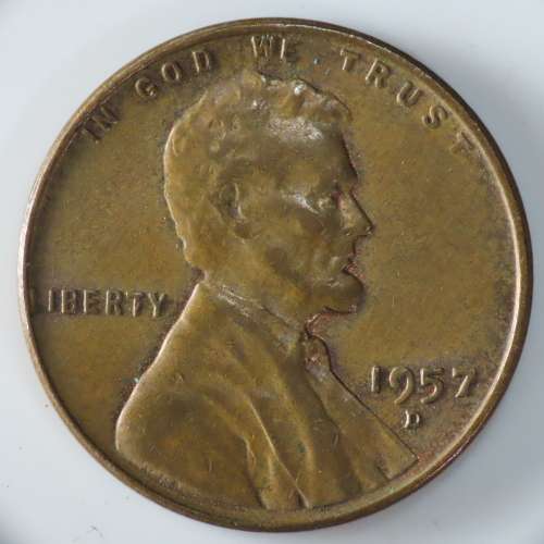 USA , 1957 D Lincoln Cent, Wheat Penny , Denver Mint