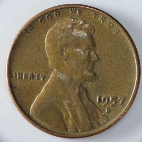 USA , 1957 D Lincoln Cent, Wheat Penny , Denver Mint