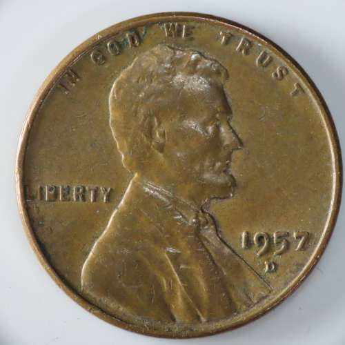 USA , 1957 D Lincoln Cent, Wheat Penny , Denver Mint