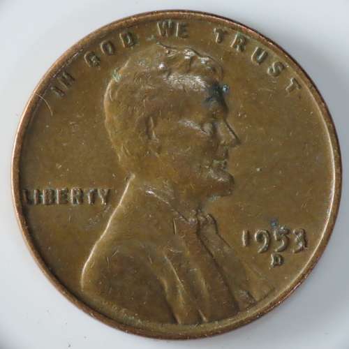 USA , 1953 D Lincoln Cent, Wheat Penny , Denver Mint
