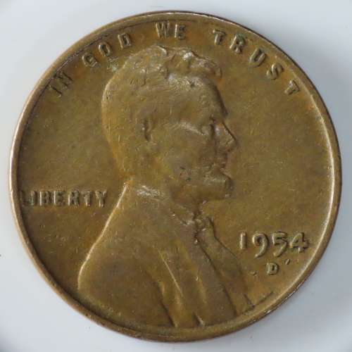 USA , 1954 D Lincoln Cent, Wheat Penny , Denver Mint
