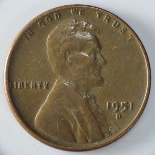 USA , 1951 D Lincoln Cent, Wheat Penny , Denver Mint