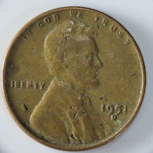 USA , 1951 D Lincoln Cent, Wheat Penny , Denver Mint