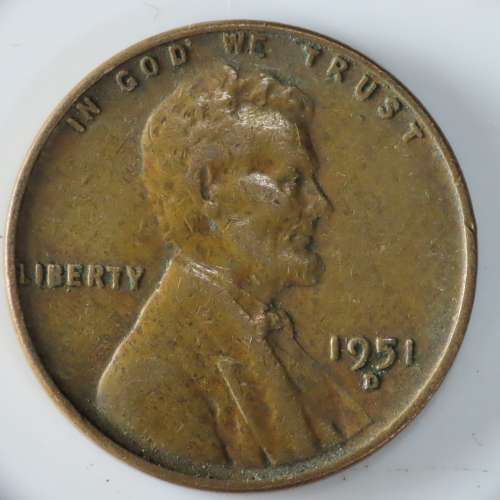 USA , 1951 D Lincoln Cent, Wheat Penny , Denver Mint
