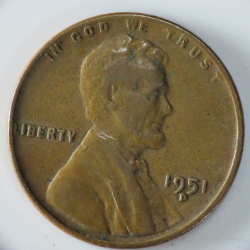 USA , 1951 D Lincoln Cent, Wheat Penny , Denver Mint