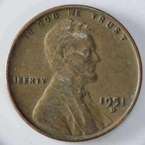 USA , 1951 D Lincoln Cent, Wheat Penny , Denver Mint