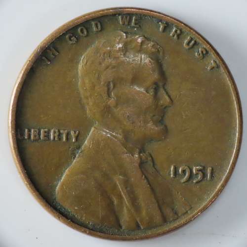 USA , 1951 Lincoln Cent, Wheat Penny , Philadelphia Mint