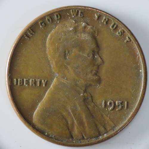 USA , 1951 Lincoln Cent, Wheat Penny , Philadelphia Mint