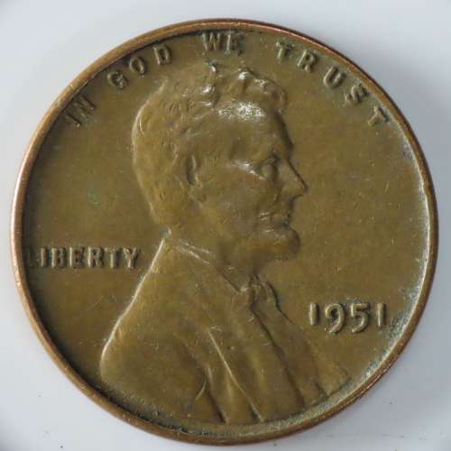 USA , 1951 Lincoln Cent, Wheat Penny , Philadelphia Mint